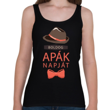 PRINTFASHION Boldog apák napját! - Női atléta - Fekete női trikó