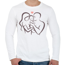 PRINTFASHION Boldog család - Férfi hosszú ujjú póló - Fehér férfi póló