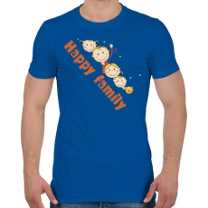 PRINTFASHION Boldog család - Férfi póló - Királykék