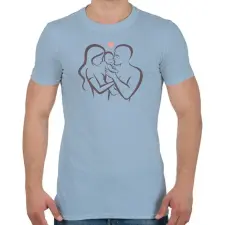 PRINTFASHION Boldog család - Férfi póló - Világoskék férfi póló