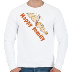 PRINTFASHION Boldog család - Férfi pulóver - Fehér