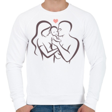PRINTFASHION Boldog család - Férfi pulóver - Fehér férfi pulóver, kardigán