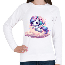 PRINTFASHION Boldog egyszarvú - Női pulóver - Fehér női pulóver, kardigán