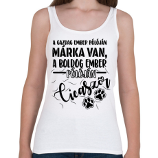 PRINTFASHION Boldog ember pólóján cicaszőr - Női atléta - Fehér