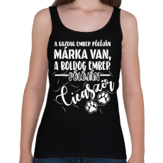 PRINTFASHION Boldog ember pólóján cicaszőr - Női atléta - Fekete
