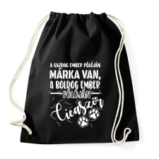 PRINTFASHION Boldog ember pólóján cicaszőr - Sportzsák, Tornazsák - Fekete tornazsák