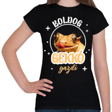 PRINTFASHION Boldog gekkó gazdi - Női póló - Fekete női póló