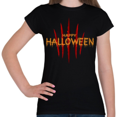 PRINTFASHION Boldog Halloween Vörös Karmok - Női póló - Fekete