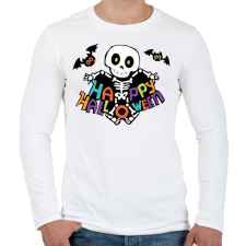 PRINTFASHION Boldog halloweent - Férfi hosszú ujjú póló - Fehér férfi póló