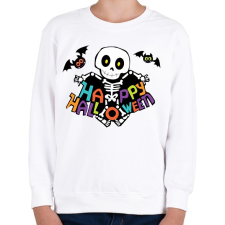 PRINTFASHION Boldog halloweent - Gyerek pulóver - Fehér gyerek pulóver, kardigán