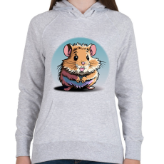 PRINTFASHION Boldog hörcsög - Női kapucnis pulóver - Sport szürke