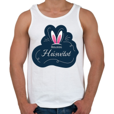 PRINTFASHION Boldog Húsvétot - Nyuszifüllel - Férfi atléta - Fehér