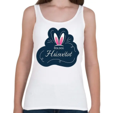 PRINTFASHION Boldog Húsvétot - Nyuszifüllel - Női atléta - Fehér