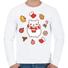 PRINTFASHION Boldog jegesmedve karácsonya - Férfi pulóver - Fehér
