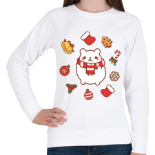 PRINTFASHION Boldog jegesmedve karácsonya - Női pulóver - Fehér női pulóver, kardigán