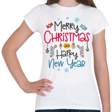 PRINTFASHION Boldog karácsonyt és boldog új évet - Női póló - Fehér