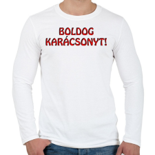 PRINTFASHION Boldog karácsonyt  - Férfi hosszú ujjú póló - Fehér férfi póló