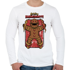 PRINTFASHION BOLDOG KARÁCSONYT - Férfi hosszú ujjú póló - Fehér férfi póló