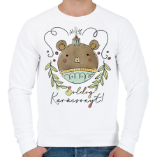 PRINTFASHION Boldog Karácsonyt! - Férfi pulóver - Fehér férfi pulóver, kardigán