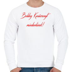 PRINTFASHION Boldog Karácsonyt - Férfi pulóver - Fehér