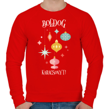 PRINTFASHION Boldog Karácsonyt - Férfi pulóver - Piros férfi pulóver, kardigán