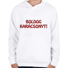 PRINTFASHION Boldog karácsonyt  - Gyerek kapucnis pulóver - Fehér gyerek pulóver, kardigán