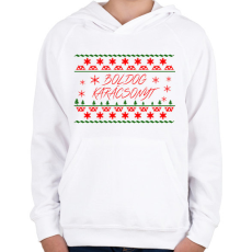 PRINTFASHION Boldog Karácsonyt  - Gyerek kapucnis pulóver - Fehér