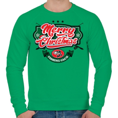 PRINTFASHION Boldog Karácsonyt - Horgászklub - Férfi pulóver - Zöld