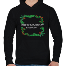 PRINTFASHION boldog karácsonyt köcsögök - Férfi kapucnis pulóver - Fekete