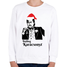 PRINTFASHION Boldog karácsonyt Leonardo DiCaprio - Gyerek pulóver - Fehér