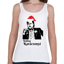 PRINTFASHION Boldog karácsonyt Leonardo DiCaprio - Női atléta - Fehér női trikó
