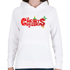 PRINTFASHION Boldog karácsonyt - Női kapucnis pulóver - Fehér