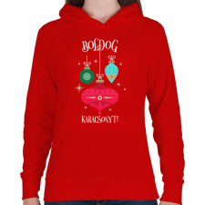PRINTFASHION Boldog Karácsonyt - Női kapucnis pulóver - Piros női pulóver, kardigán