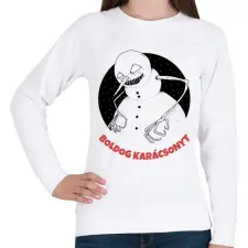 PRINTFASHION BOLDOG KARÁCSONYT - Női pulóver - Fehér női pulóver, kardigán