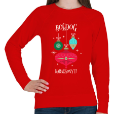 PRINTFASHION Boldog Karácsonyt - Női pulóver - Piros női pulóver, kardigán