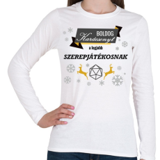 PRINTFASHION Boldog karácsonyt! (Szerepjátékosnak) - Női hosszú ujjú póló - Fehér