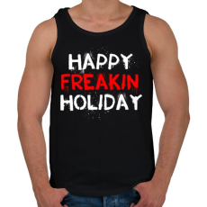 PRINTFASHION Boldog kiba**ott ünnepeket - Férfi atléta - Fekete