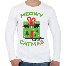 PRINTFASHION Boldog MacsKarácsonyt!  - Férfi hosszú ujjú póló - Fehér férfi póló