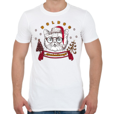 PRINTFASHION Boldog Macskarácsonyt! - Férfi póló - Fehér férfi póló