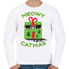 PRINTFASHION Boldog MacsKarácsonyt!  - Férfi pulóver - Fehér