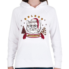 PRINTFASHION Boldog Macskarácsonyt! - Női kapucnis pulóver - Fehér
