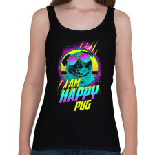 PRINTFASHION Boldog mopsz - Női atléta - Fekete női trikó