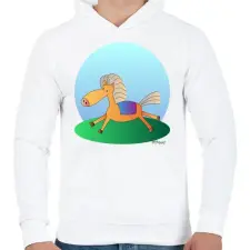 PRINTFASHION Boldog paci - Férfi kapucnis pulóver - Fehér férfi pulóver, kardigán