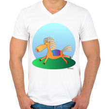 PRINTFASHION Boldog paci - Férfi V-nyakú póló - Fehér férfi póló