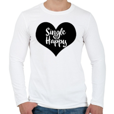 PRINTFASHION Boldog szingli - Férfi hosszú ujjú póló - Fehér