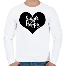 PRINTFASHION Boldog szingli - Férfi pulóver - Fehér férfi pulóver, kardigán