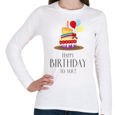 PRINTFASHION Boldog születésnapot!  - Női hosszú ujjú póló - Fehér női póló