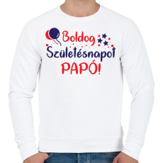 PRINTFASHION Boldog születésnapot papó - Férfi pulóver - Fehér