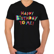 PRINTFASHION Boldog szülinapot nekem - Férfi V-nyakú póló - Fekete férfi póló