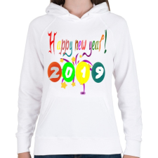 PRINTFASHION Boldog újévet1 - Női kapucnis pulóver - Fehér női pulóver, kardigán